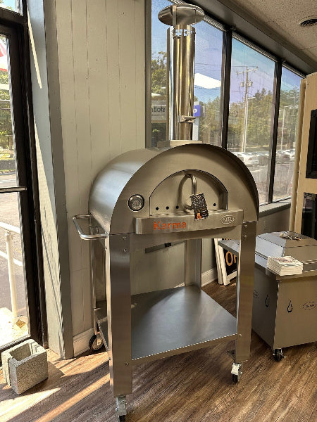 WPPO Karma 32" Professional Wood Fired Oven with Cart Stainless Steel