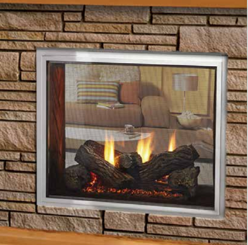 Majestic Fortress Direct Vent See-Thru Indoor / Outdoor Fireplace
