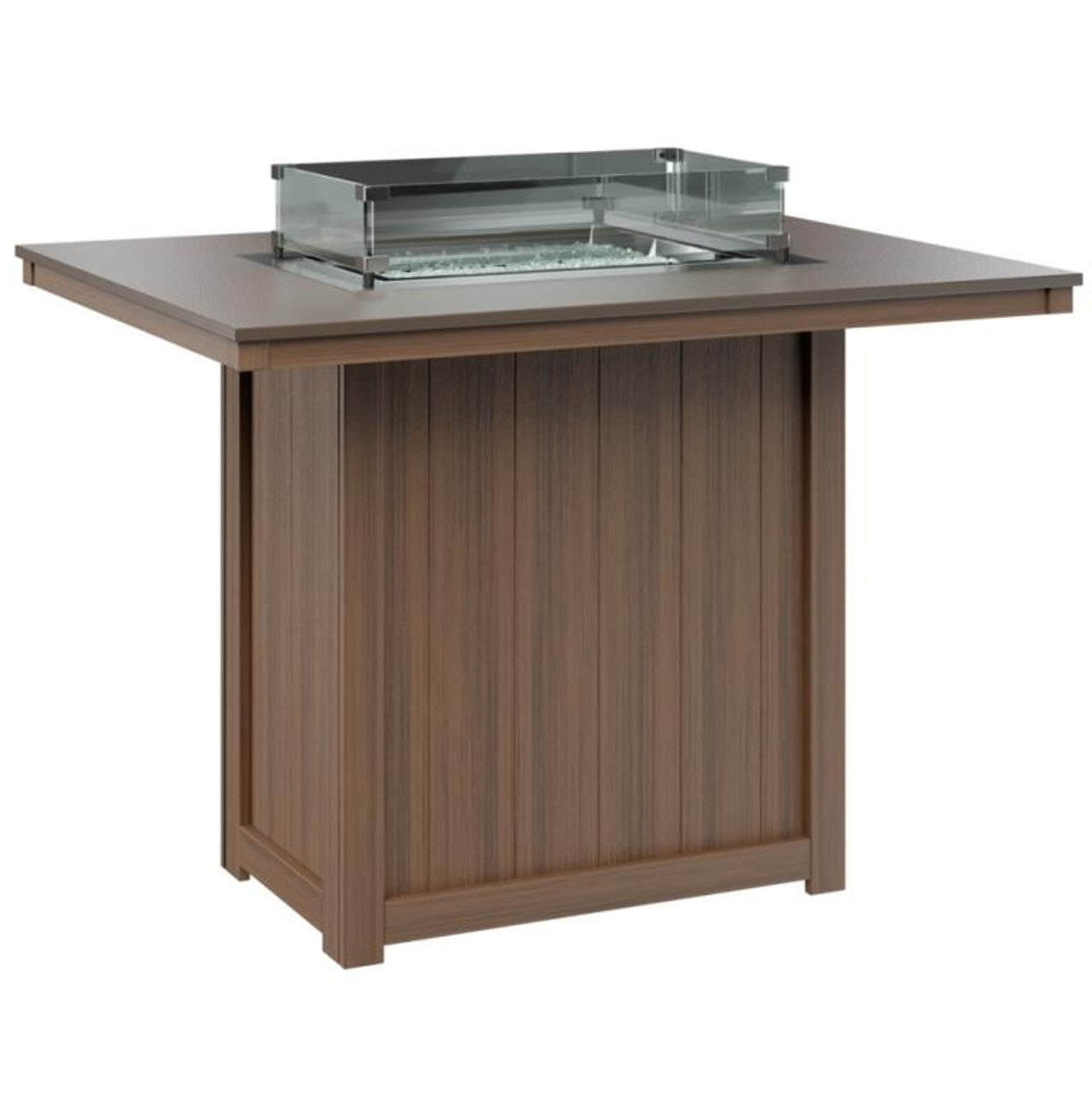 Donoma 42" x 54" Hammered Rectangular Bar Fire Table