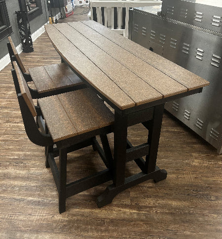 TRU180 22" x 60" Bar Height Lanai Table 3 piece Set Walnut/Black