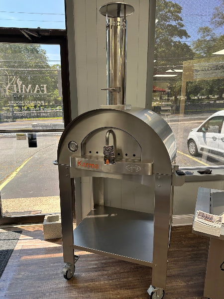 WPPO Karma 32" Professional Wood Fired Oven with Cart Stainless Steel