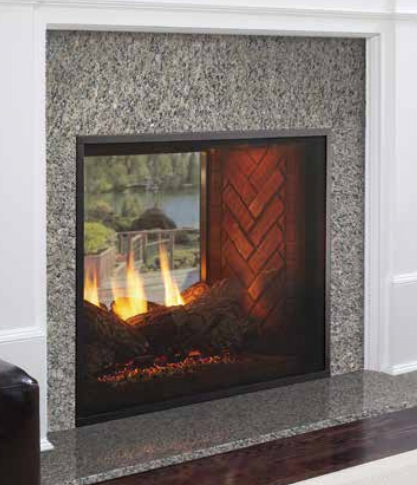 Majestic Fortress Direct Vent See-Thru Indoor / Outdoor Fireplace