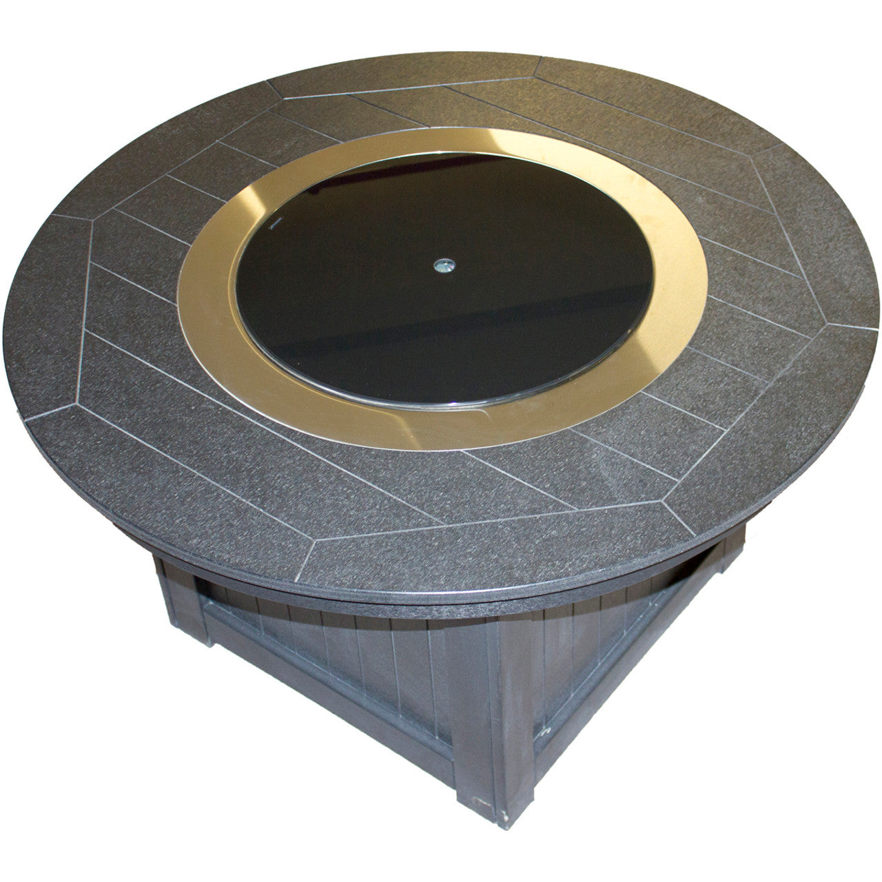 20" Round Black Glass Burner Cover