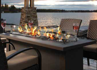 Outdoor Linear Fire Table with Burner