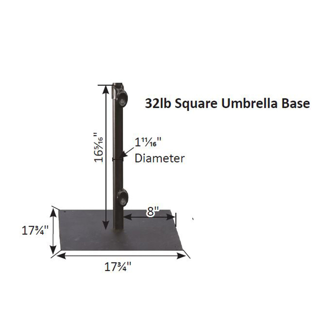 32lb Black Square Umbrella Base