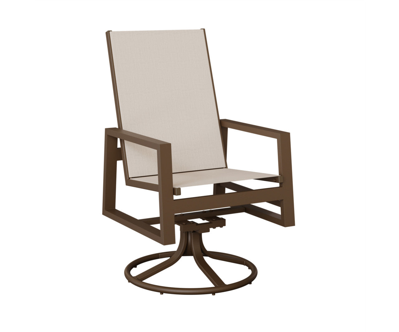 Vida High Back Padded Sling Swivel Rocker Dining Chair