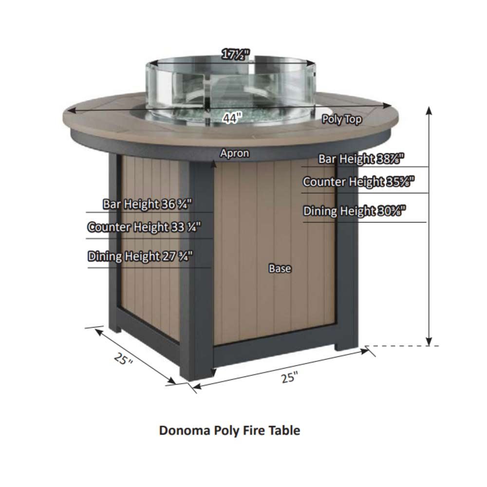 Donoma 44” Hammered Round Dining Fire Table