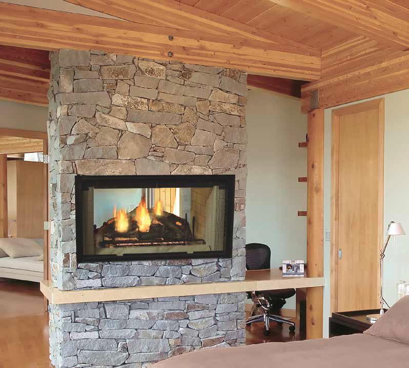 Majestic 42" Designer See Thru Radiant Wood Burning Fireplace