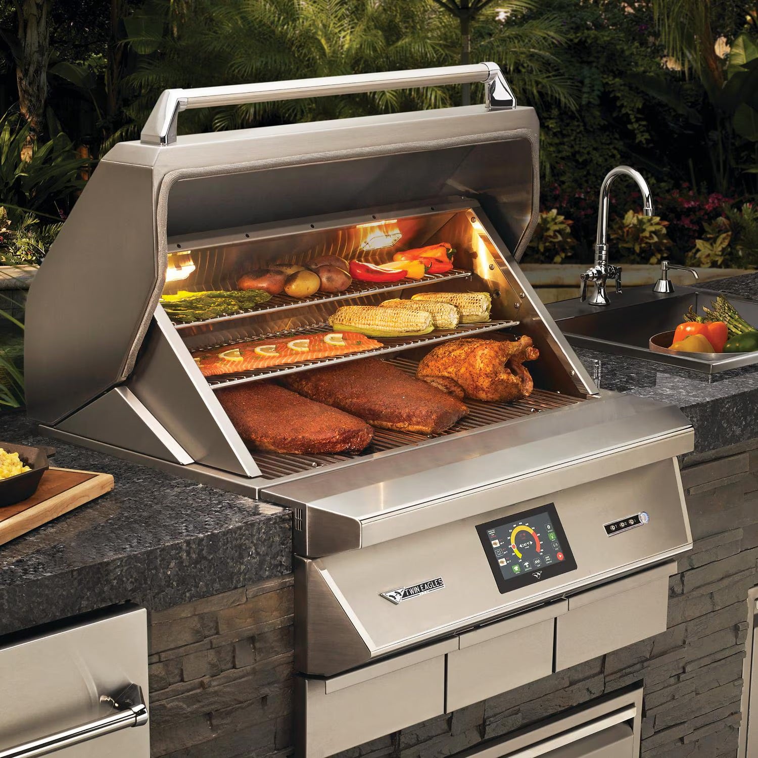 Twin Eagles Wi-Fi Controlled 36" Built-In Stainless Steel Pellet Grill and Smoker