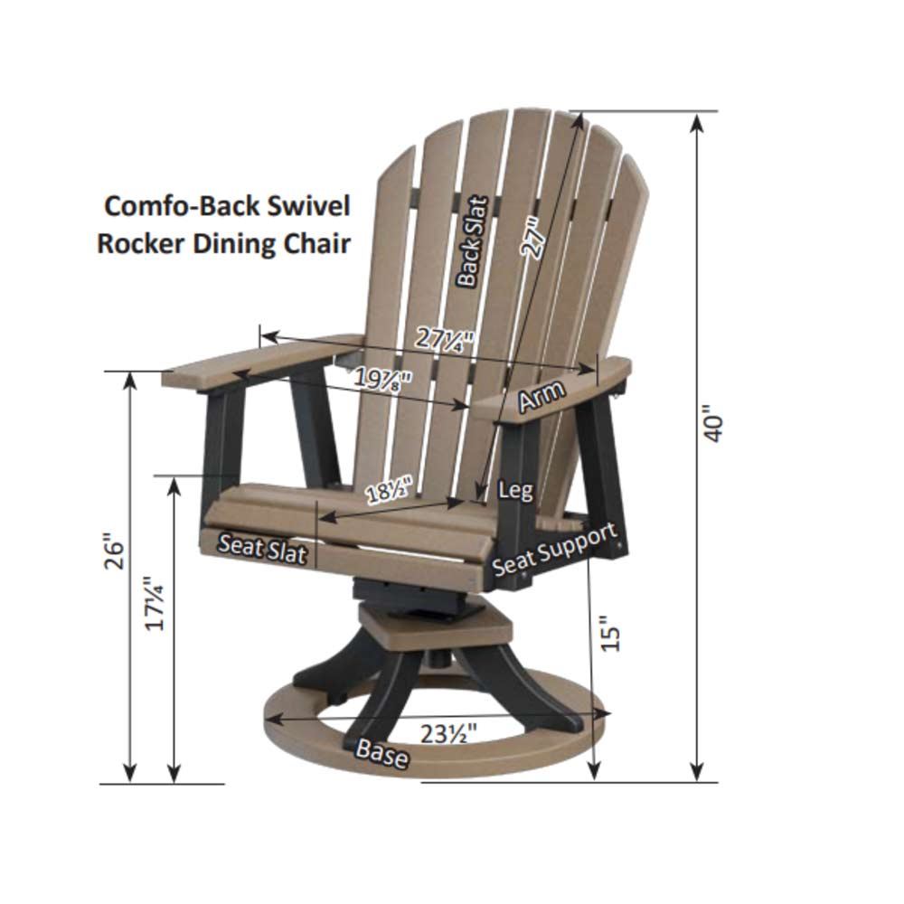 Comfo-Back Swivel Rocker Dining Chair