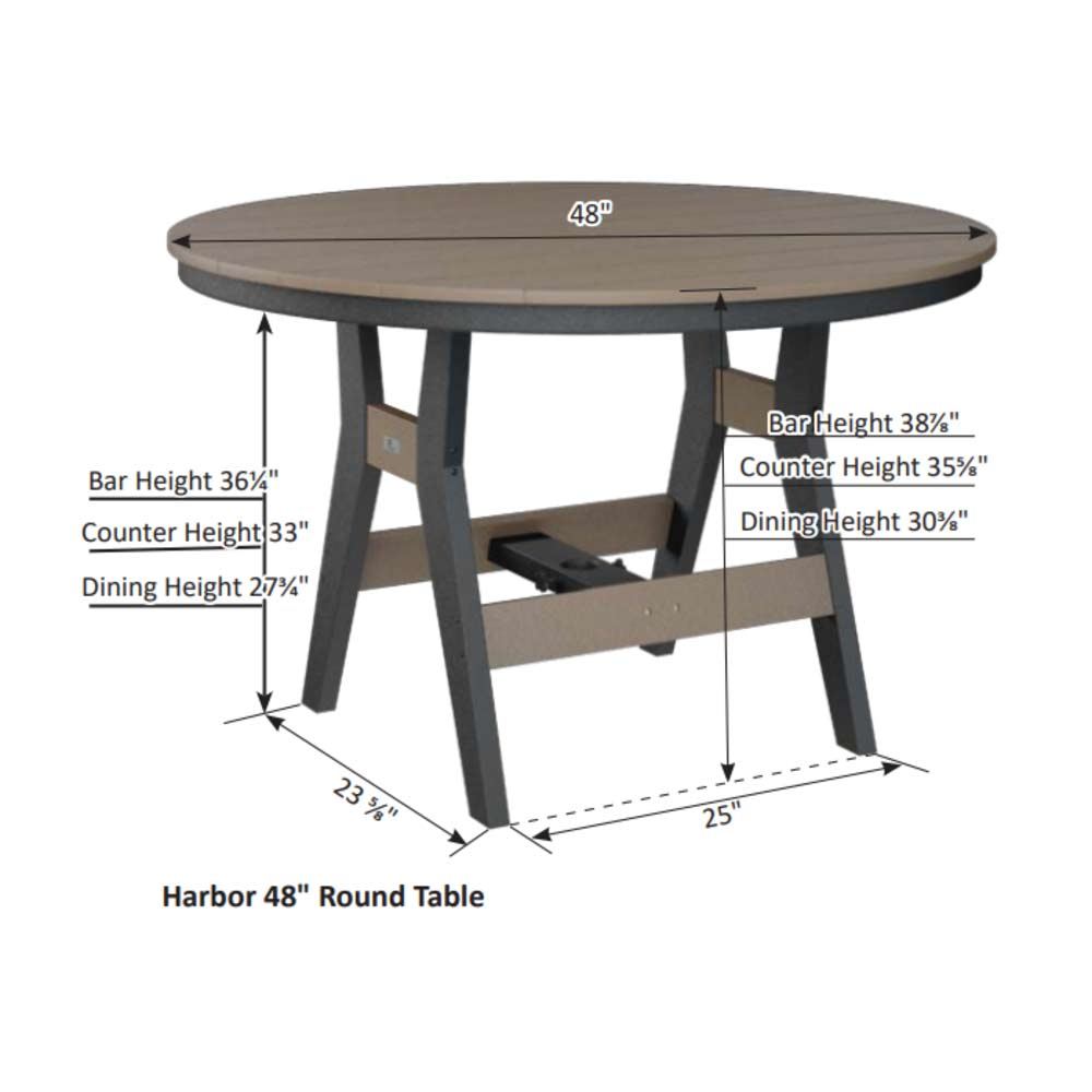 Harbor 48" Hammered Round Bar Table