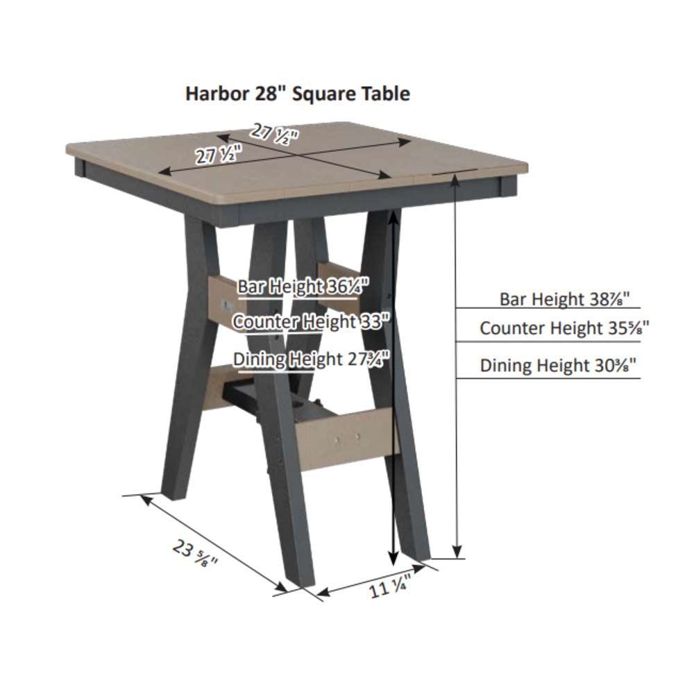 Harbor 28" Hammered Square Bar Table