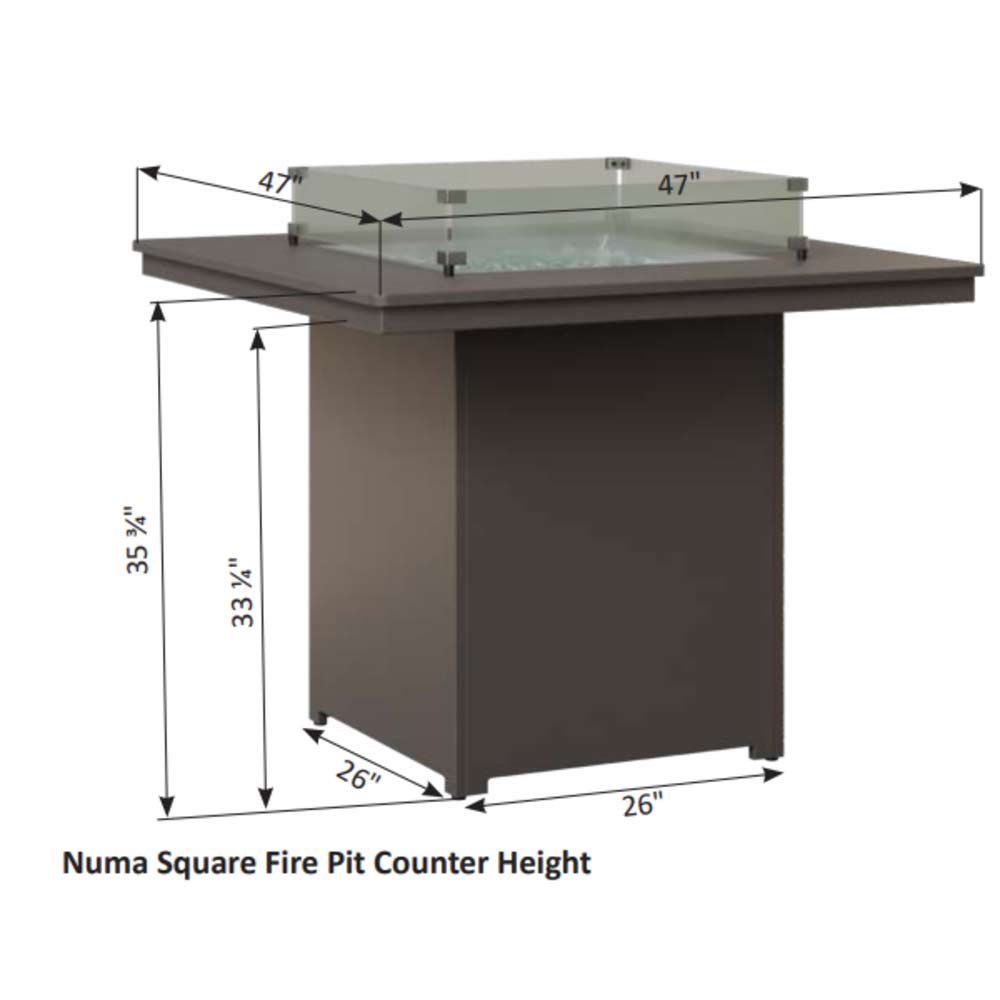 Numa 47" Square Counter Fire Table