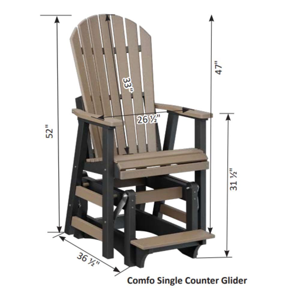 Comfo-Back Single Counter Glider (Chrome Brackets)