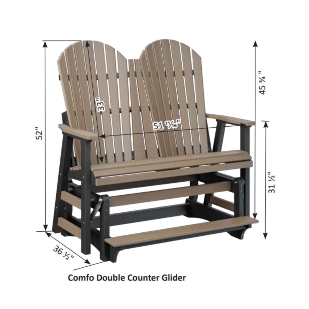 Comfo-Back Double Counter Glider (Chrome Brackets)