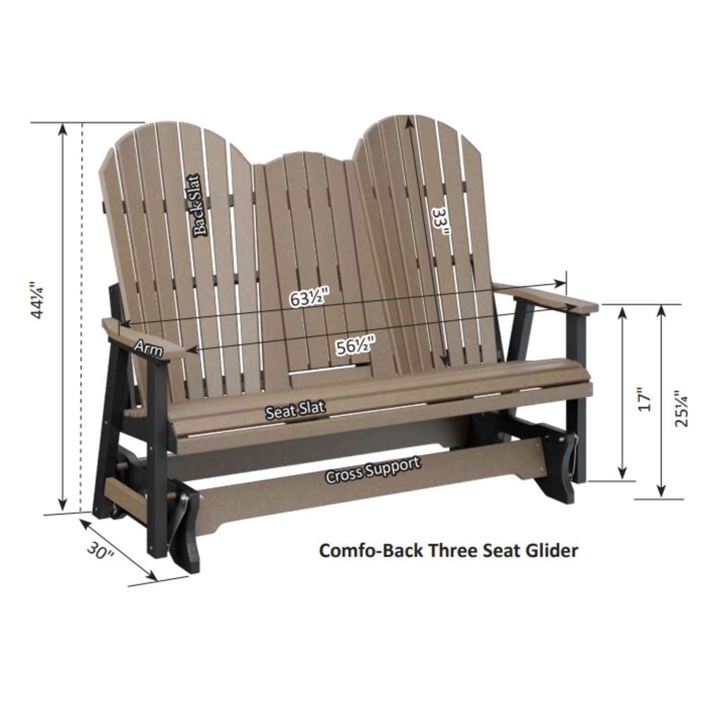 Comfo-Back 3-Seat Glider (Chrome Brackets)