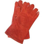 Cotton Lined Fire Retardant Leather Gloves 13"L Russet Red