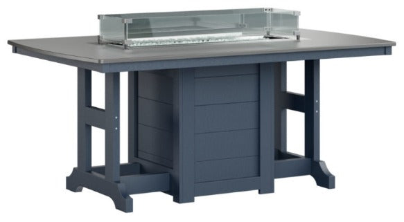 Garden Classic 44" x 72" Hammered Rectangular Fire Dining Table