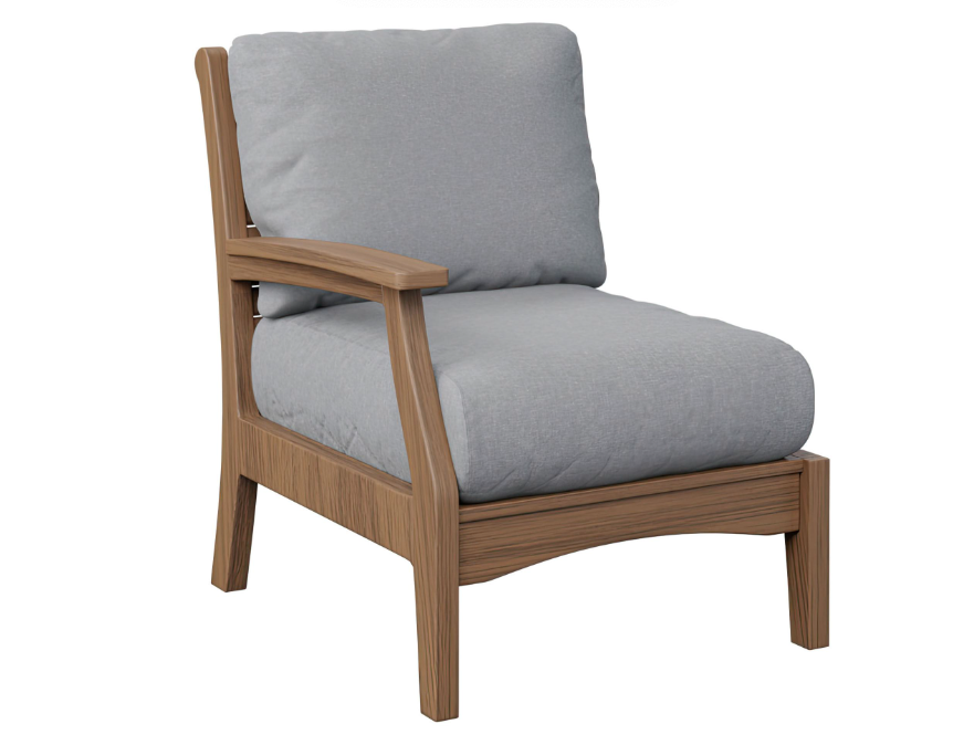 Classic Terrace Right Arm Club Chair – Natural Finish – Fabric Group B