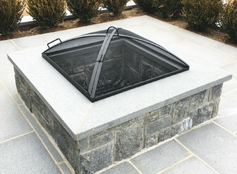Single Access Low Profile Hinged Square / Rectangle Fire Pit Screen
