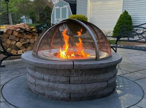 Round Pivot Access Fire Pit Screen