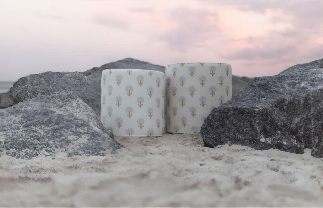 Lily Hive 20" x 20" Round Pouf