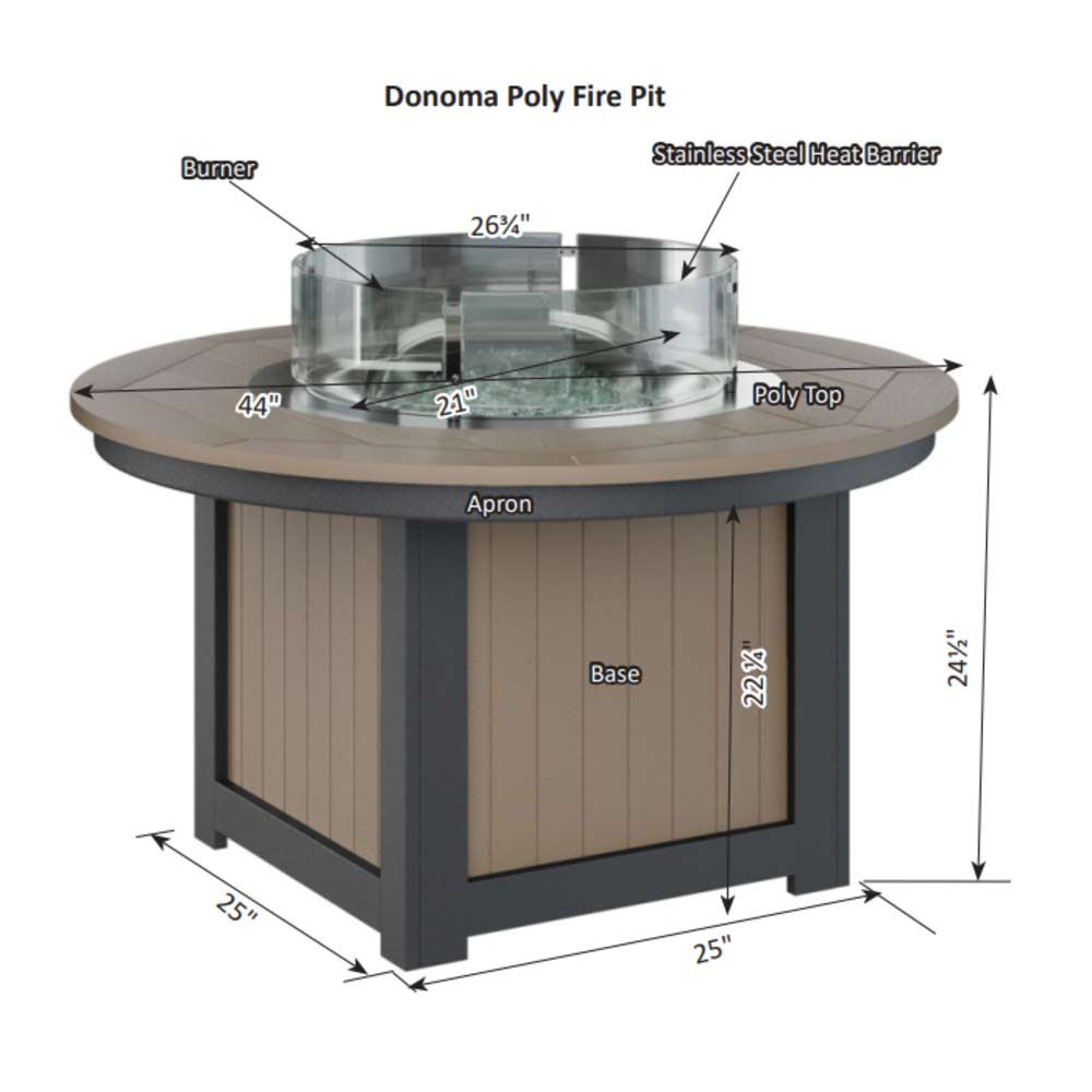 Donoma 44" Hammered Round Fire Pit