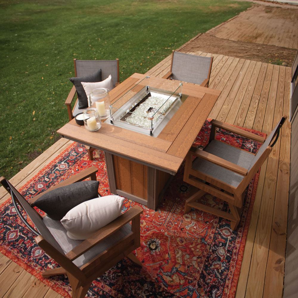 Donoma 42" x 54" Rectangular Counter Fire Table