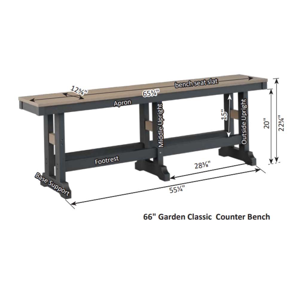 Garden Classic 66" Counter Bench