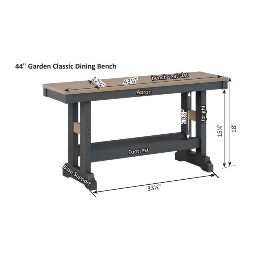 Garden Classic 44" Dining Bench