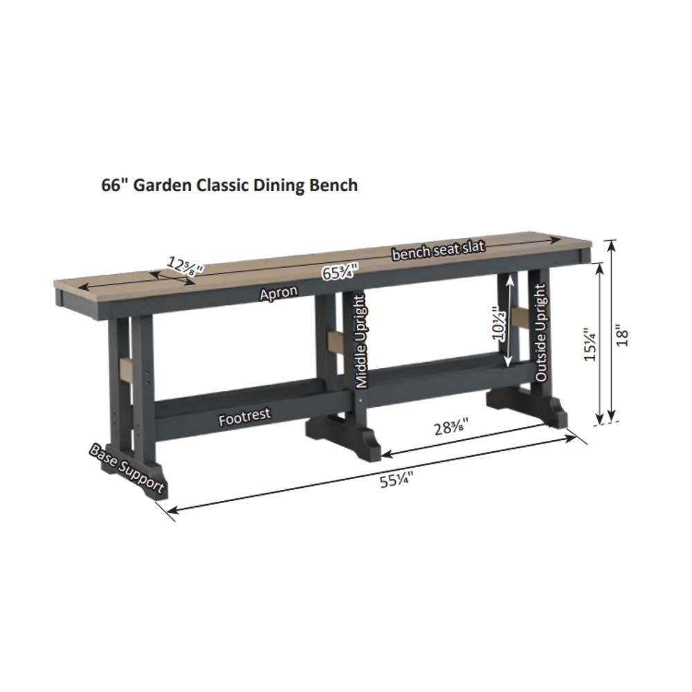 Garden Classic 66" Dining Bench