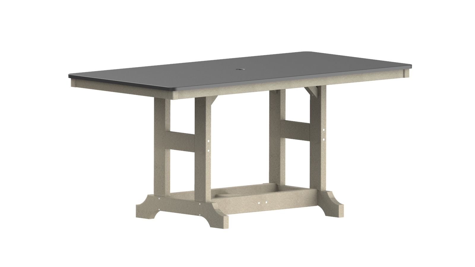 Garden Classic 33" x 66" Hammered Rectangular Bar Table