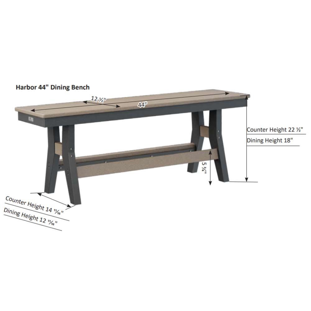 Harbor 44" Dining Bench