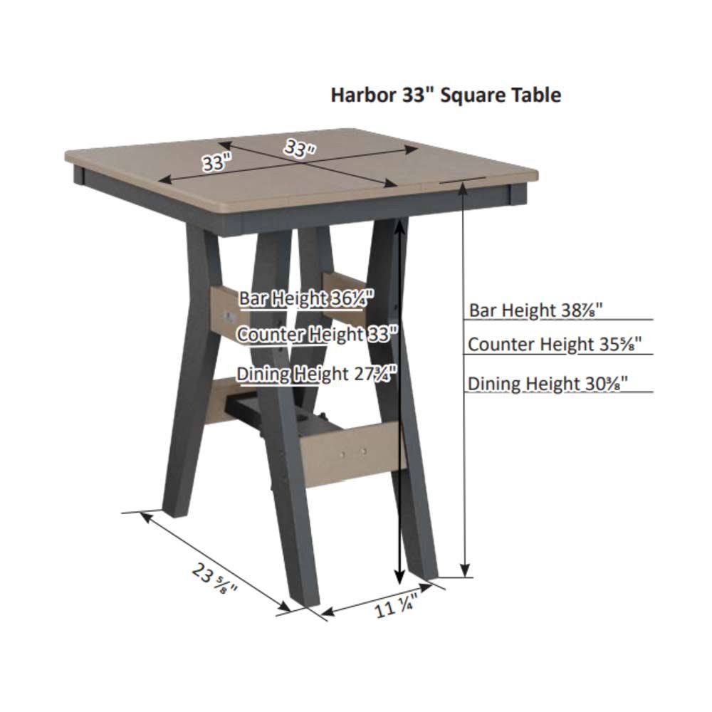 Harbor 33" Hammered Square Bar Table