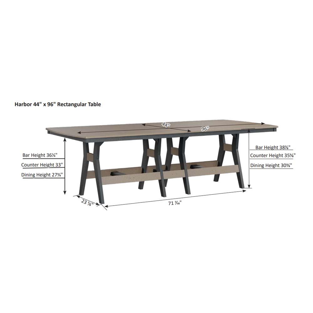 Harbor 44" X 96" Hammered Rectangular Counter Table