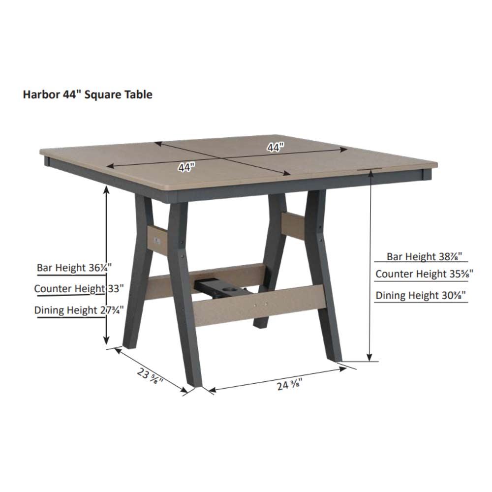 Harbor 44" Square Bar Table