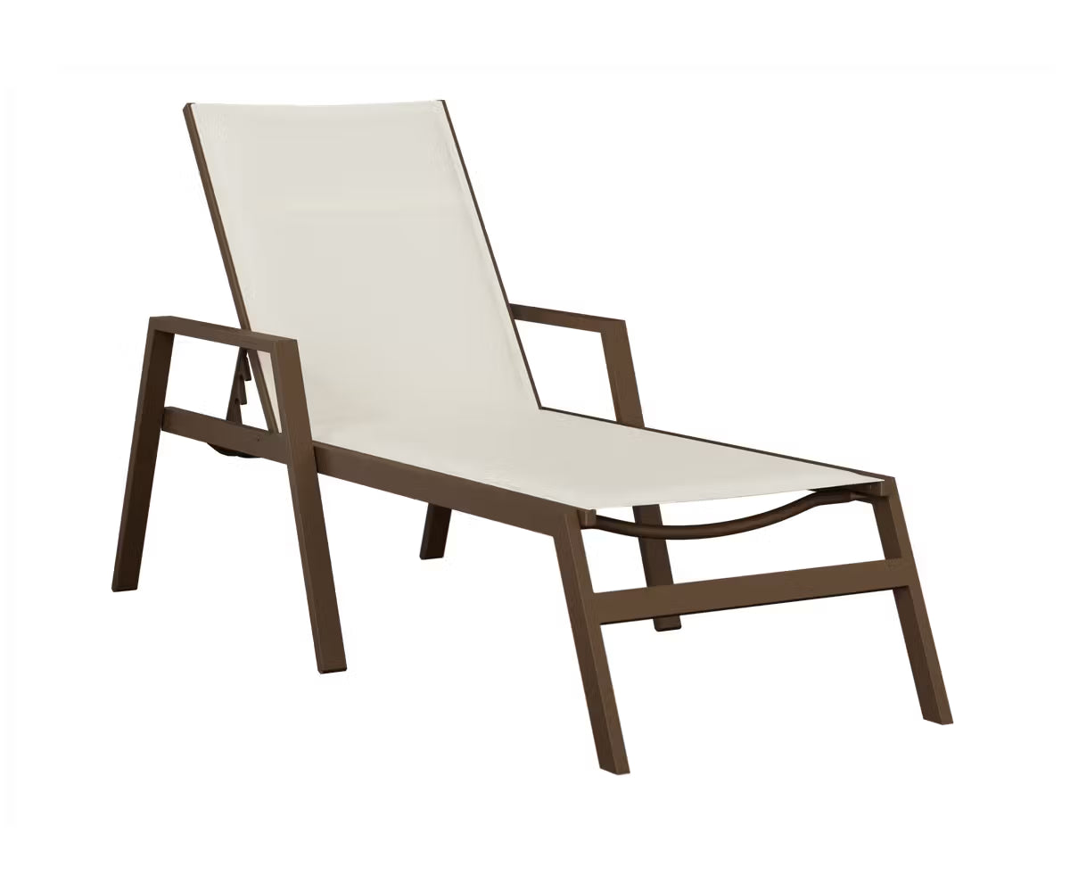 Vida Padded Sling Chaise Lounge w/ Arms