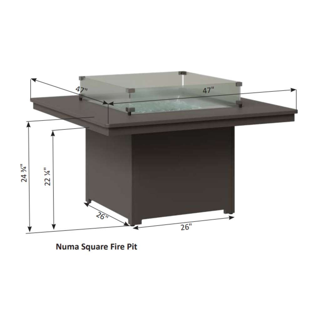 Numa 47" Hammered Square Fire Pit