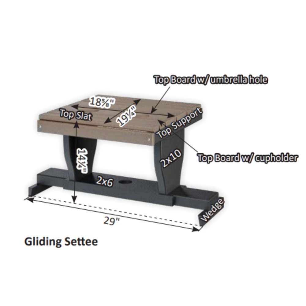 Gliding Settee Table