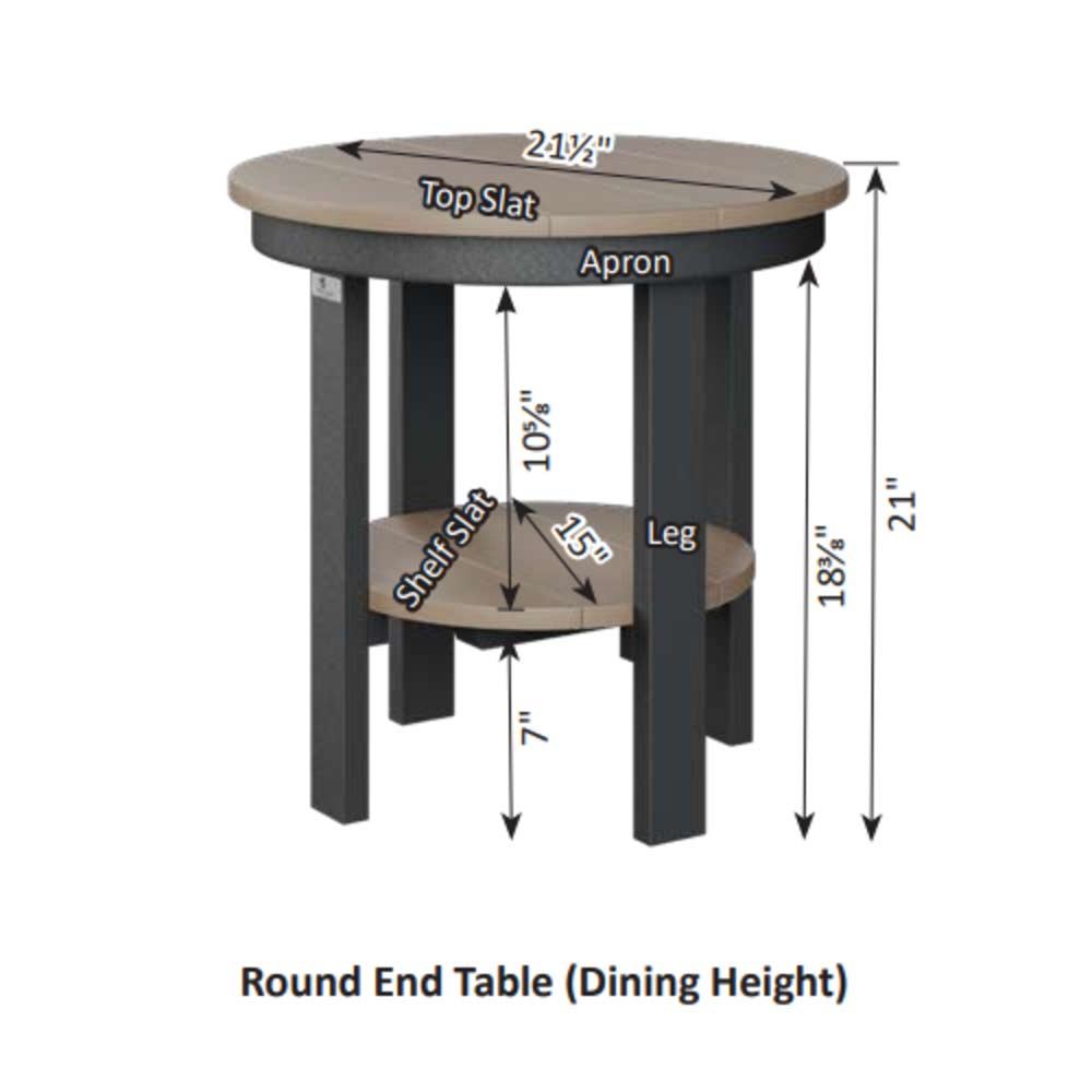 HDPE Round Dining End Table