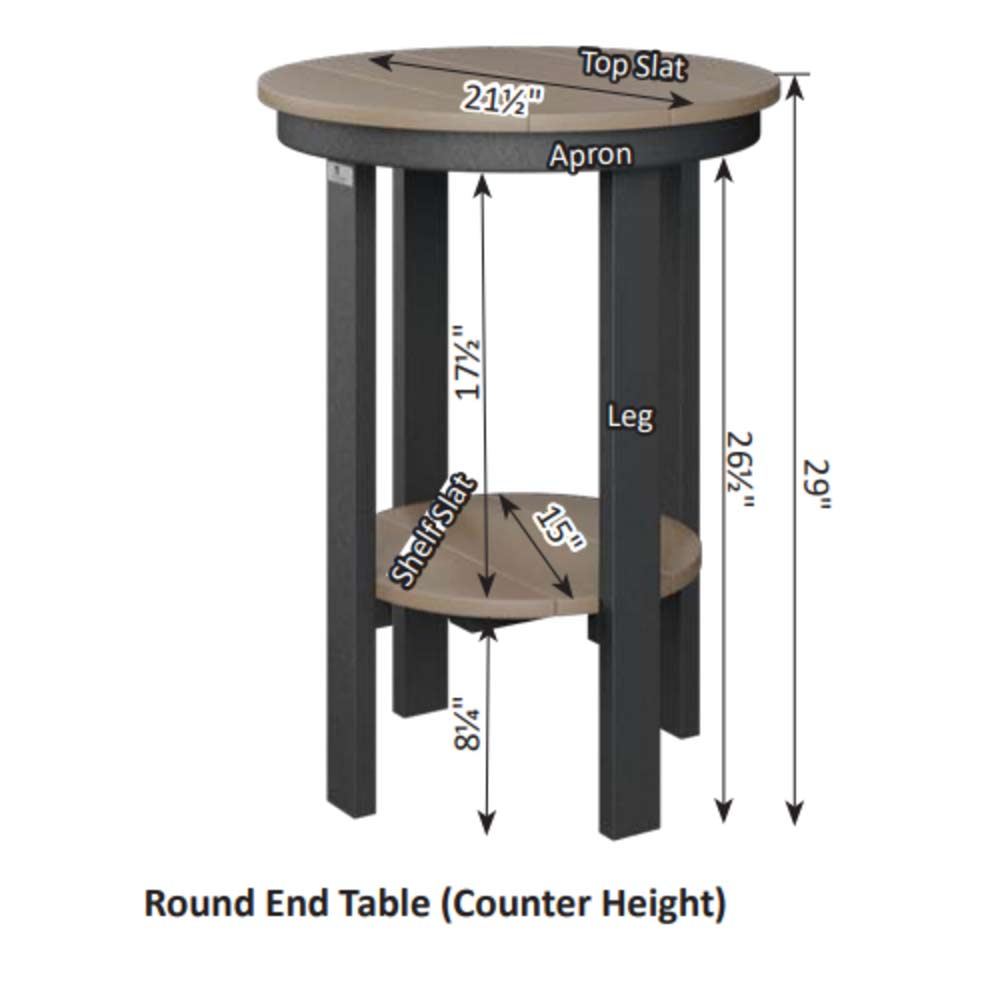 HDPE Round Counter End Table