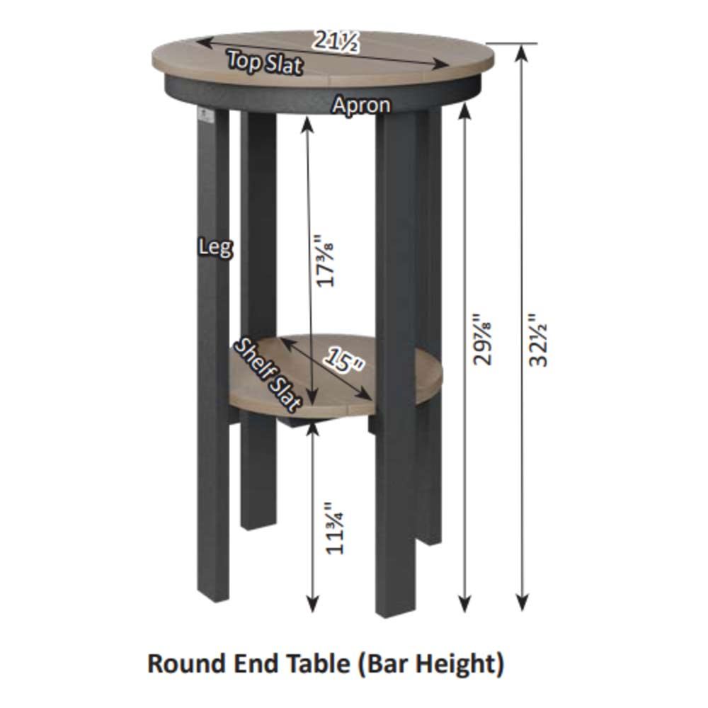 HDPE Round Bar End Table