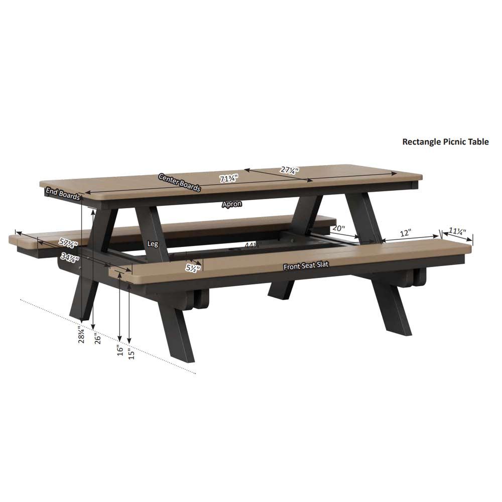 Rectangular Picnic Table