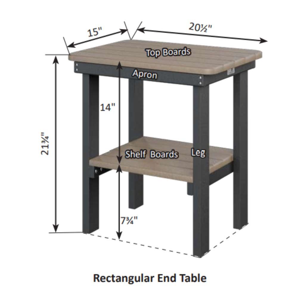 HDPE Rectangular Dining End Table