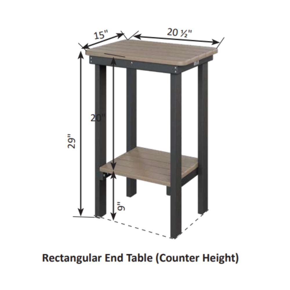 HDPE Rectangular Counter End Table