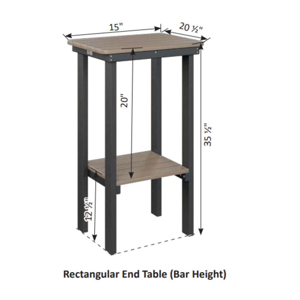 HDPE Rectangular Bar End Table