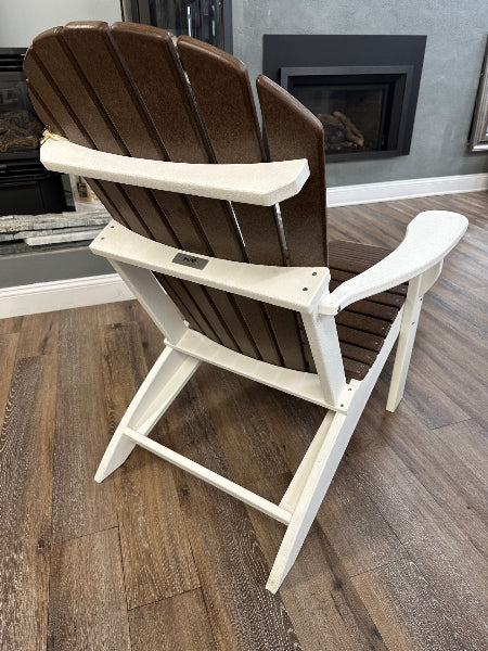 TRU180 Adirondack with Slide-Out Ottoman Brown/White