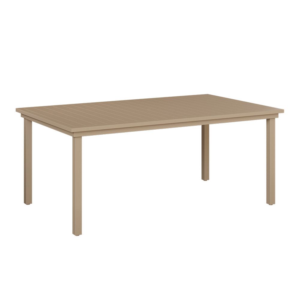 Vida 44" x 73" Aluminum Rectangular Dining Table with Umbrella Hole